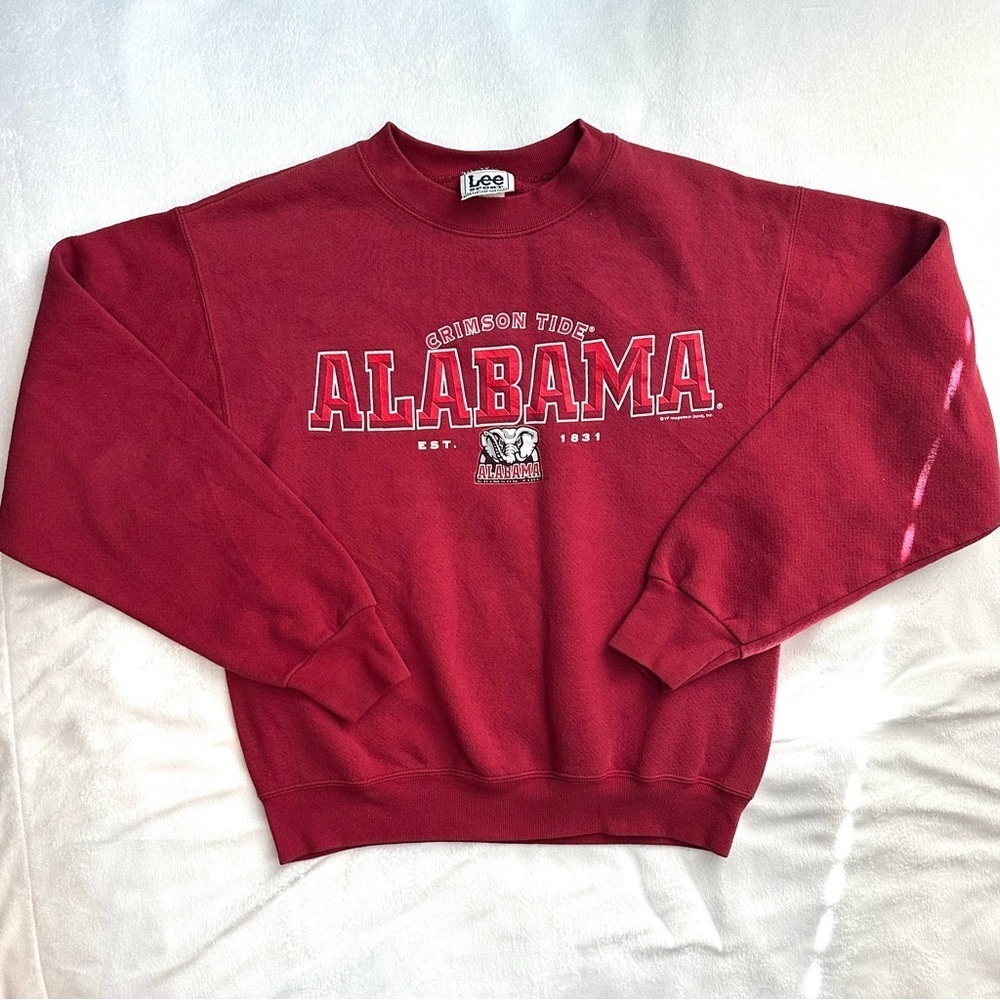 Vintage LEE Alabama Crew Sweatshirt Crimson Tide NCAA University Youth L Women S